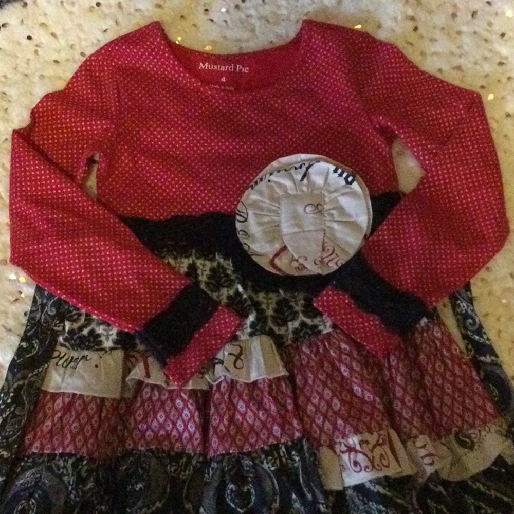 Mustard pie size 4 Christmas dress set